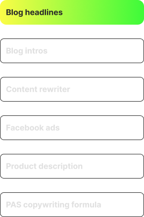 An image with a list of the brand's services